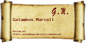 Galambos Marcell névjegykártya